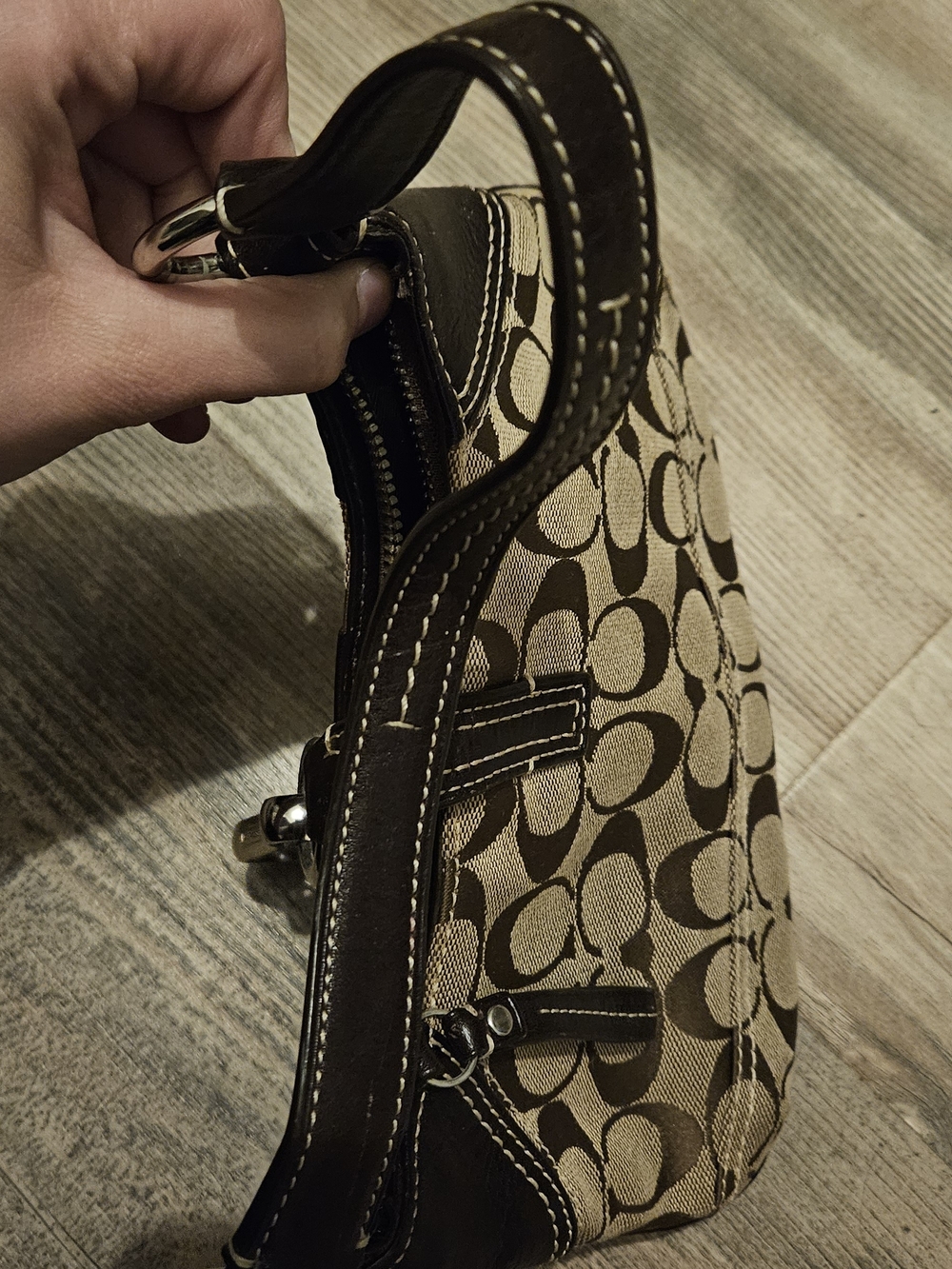 Coach Brown Signature Canvas and Leather Hobo Bag - Picture 5 of 5